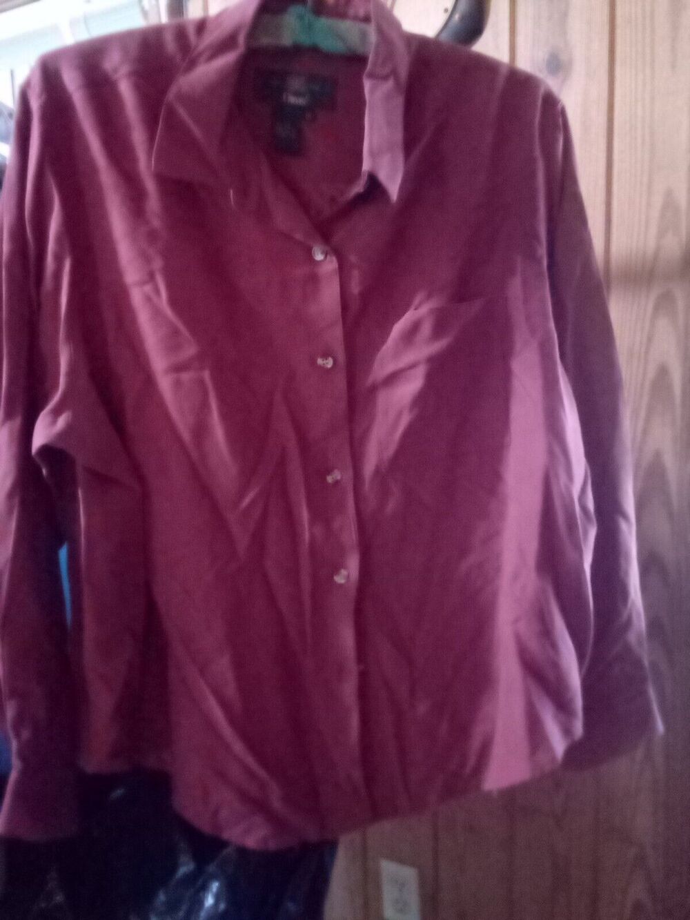 ORVIS Button Up Long Sleeve Paprika Red Silk Casual Shirt Women's Size 16